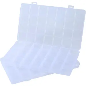 2Pack 28 Grids Plastic Organizer Boxes,Clear Beads Organizers Storage Box with Fixed Dividers, Organizers Box for ,Beads and Earrings Art DIY Craft