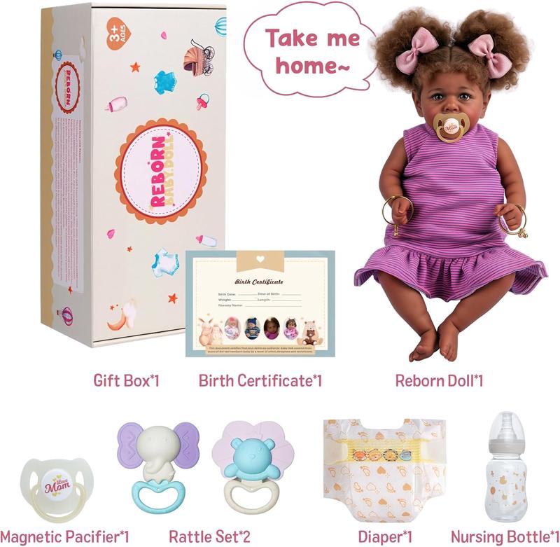 BABESIDE Lifelike Reborn Baby Dolls 20Inch Fabric body+vinyl limbs Real Life Baby Dolls with Toy Accessories For kids Age 3+ Suitable gifts for Mother's Day Valentine's Day Children's Day & Christmas