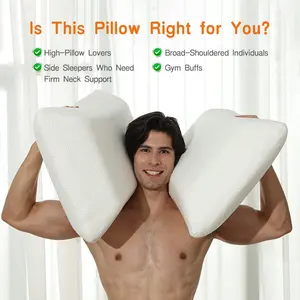 7" High Loft Memory Foam Pillow for Side Sleepers, Extra Thick Firm Pillow for Broad Shoulders & Large Frames, Designed to Stay Elevated, High Profile Pillow with Breathable Washable Cover