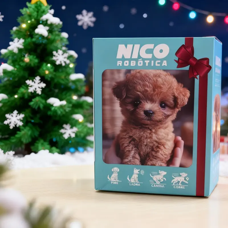 NICO ROBÓTICA 2025 Interactive Robotic Puppy CN10916319 Battery Powered with AA Batteries Standing Running Walking Barking & Playful Behaviors Smart Dog Surprised Christmas Gift cat  teddy  bear  zoo boom  bag toy  golden  freddy mighty  miner  deck