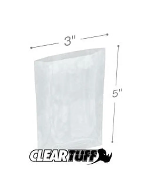 International Plastics PB30305 3 x 5 in. Clear Poly Bags, 0.003 Gauge - Case of 1000