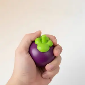 Realistic Mangosteen Squishy Toy, Soft Sensory Stress Relief Fidget Toy for Teens & Adults, Office School Desk Decor & Prank Accessory