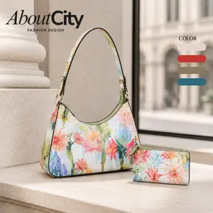AboutCity Floral Print Tote Bag for Women  Vintage Shoulder Handbag Large Capacity Everyday Purse