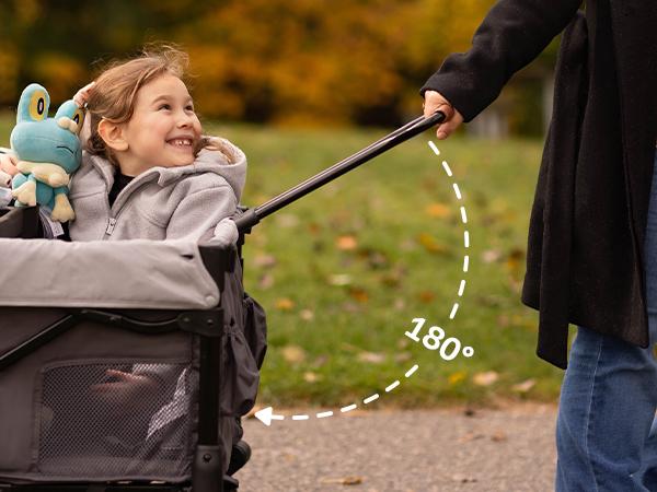 HARPPA Foldable 2 Seater Baby Stroller Wagon with Canopy & Mosquito Net, Stroller with Cup Holders & Stroage, All-Terrain Wheels, Adjustable Handle, For Outdoor & Beach, Baby Items