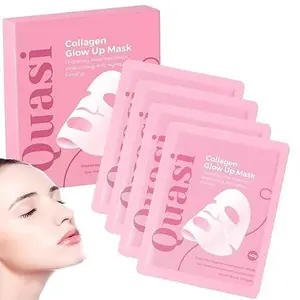 Quasi Collagen Glow Up Mask 2.0, Quasi Bio Collagen Face Mask, Firm Skin Deep Hydrating Masks for Wrinkle Reduction and Pore Minimization - Glow like Glass Skin