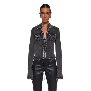 Ferris Wheel Date Denim Top - Black