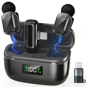 SnapGear Mic Mini Microphone, Wireless Microphone for iPhone/Android, 30H Battery Life with Charging Case, 48kHz/24bit, Noise Cancellation for Vlogging, Streaming