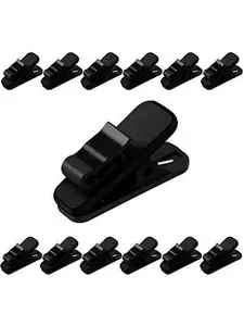 Headphone Clip for Shirt, 1 Inch Length Small Earbud Cord Management Earphone Mount  Clothing Clip to Keep Microphone Cord in Place for 1.5mm Diameter Round Wire (12 Pcs/Black)