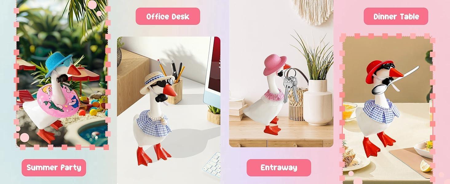 6 Set Hawaiian 7inch Desk Goose Outfits Summer Mini Porch Goose Outfits Mini Desk Goose Hats Sunglasses Swimming Ring Bikini Cute Funny Goose Clothes Costume for Magnetic Goose Statue 6 Set Hawaiian 7inch Desk Goose Outfits Summer Mini Porch Goose Outfits Mini Desk Goose Hats Sunglasses Swimming Ring Bikini Cute Funny Goose Clothes Costume for Magnetic Goose Statue