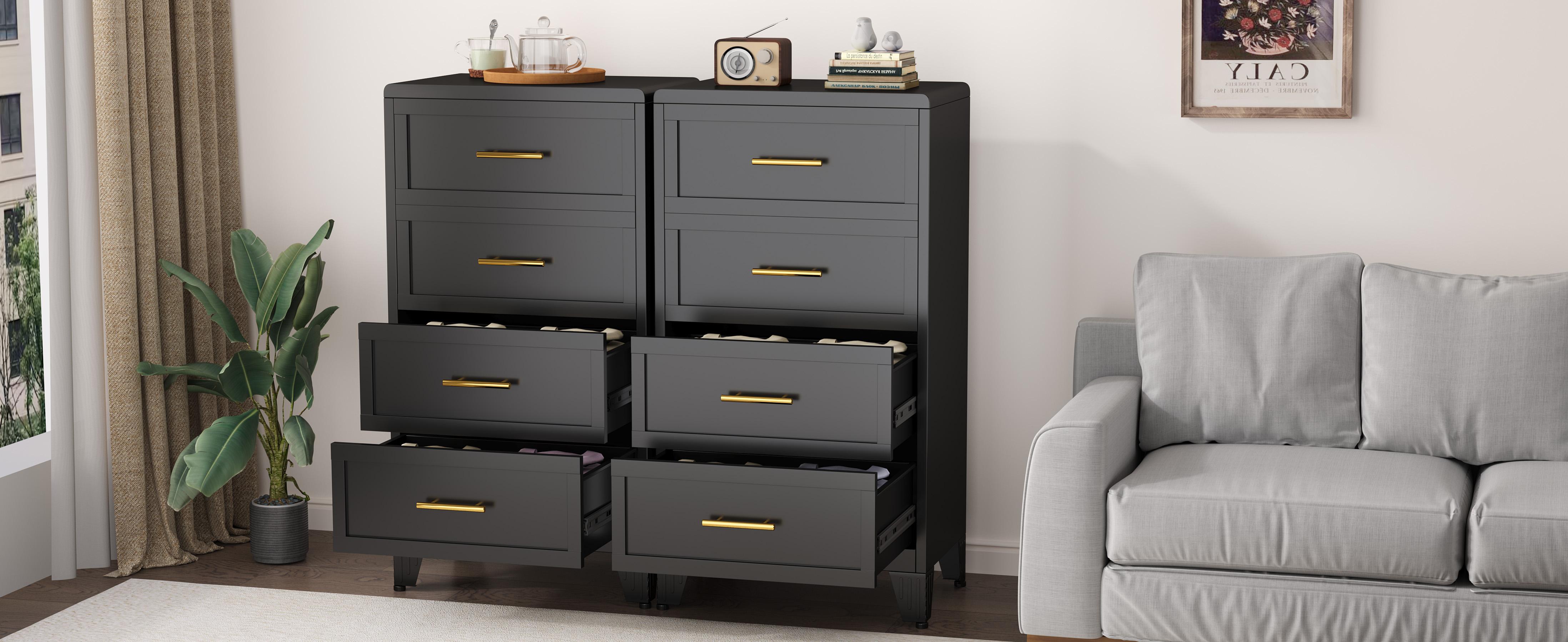 Metal Dresser Tall Narrow Dresser for Bedroom Chest, 53.46" H Drawer Chest, Closet Dressers & Chests of Drawers for Living Room, Hallway
