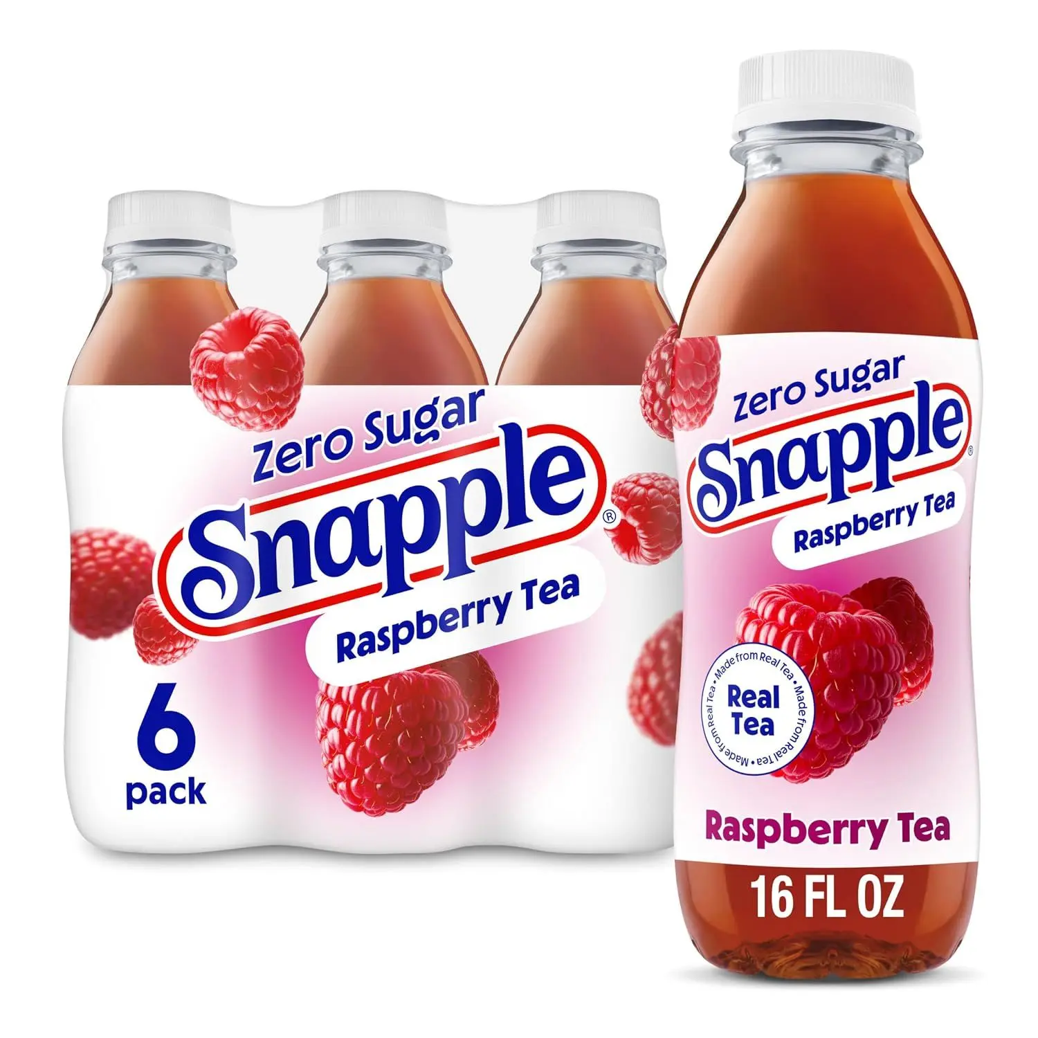 Snapple Peach Tea, 16 fl oz recycled plastic bottle, Pack of 12