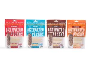 The Art of Pecan Activated Native Texas Pecans Variety Pack Cinnamon Sea Salt Maple Bourbon Crispy Healthy Snack