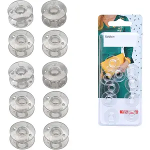 Bobbins [10 Pack] - Compatible with  Sewing & Embroidery Machines B79, B77, B70, B37, B38, B05 Academy, B05 Crafter & B79 Yaya Han - Durable Plastic Bobbins for Quilting, & Sewing