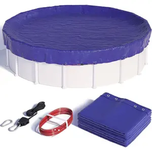 24 FT Round Pool Cover, [ 2025 Upgraded ] Above Ground Pool Cover, Heavy Duty Winter Pool Cover, Cold and UV Resistant,  and Pulley System