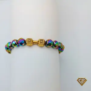 Alexandrite Barbell Bracelets for Fitness Enthusiasts Dumbbell Design CrossFit Accessory June Birthstone Gym Goers Jewelry