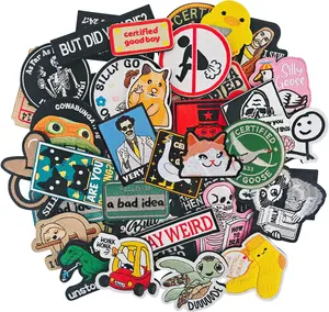 20Pcs Random Funny Patches with Hook and Loop, Embroidered Badge Patches, Embroidered Patch for Backpacks, Tactical Bag, Vests(Style-2)