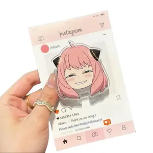 Funny Anya Meme Acrylic Magsafe Phone Grip Holder, Aesthetic Japan Anime Magnetic Phone Holder, Durable Adjustable Pop Socket Accessories