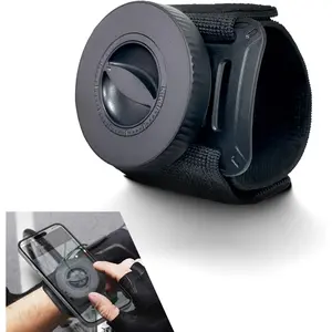 Magnetic Wrist Phone Holder for Sports - Premium Hands-Free Mount with Adjustable Magnet Strength, Secure Adhesive, Sweatproof Wristband for Running/Gym Workouts, Universal Fit for All Smartphones