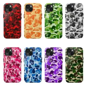 Bape Camo Streetwear Phone Case – 2-Piece Impact Resistant Hard Cover for iPhone 11 12 13 14 15 16 17 Pro Max Plus Air, UV Protected Glossy Finish