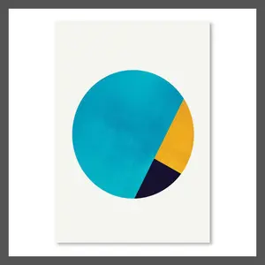 Americanflat - Turquoise And Gold Moon by Digital Keke - 12"x16" Poster Art Print