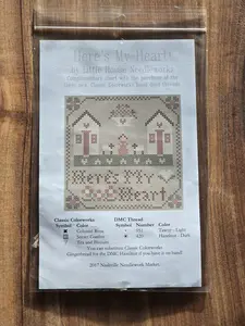 Little House Needleworks - Here's My Heart - Cross Stitch Pattern