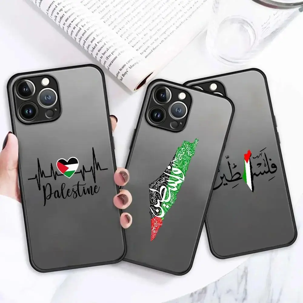 Palestine Flag Map Passport Matte Transparent For iPhone Case 17 16 15 14 13 12 11 Pro XS Max Plus Samsung Galaxy S26 S25 S24 S23 S22 Anti-Drop Phone Y2K Cover