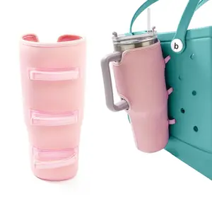 2 Pieces Bogg Bag Cup Holder, Drink Cup Holder Compatible with All Bogg Bag 40 Oz Water Bottle Holder, Attachment for Simply Southern Bags