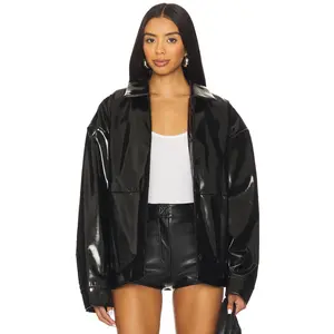 Lovers and Friends Stella Faux Leather Jacket in Black