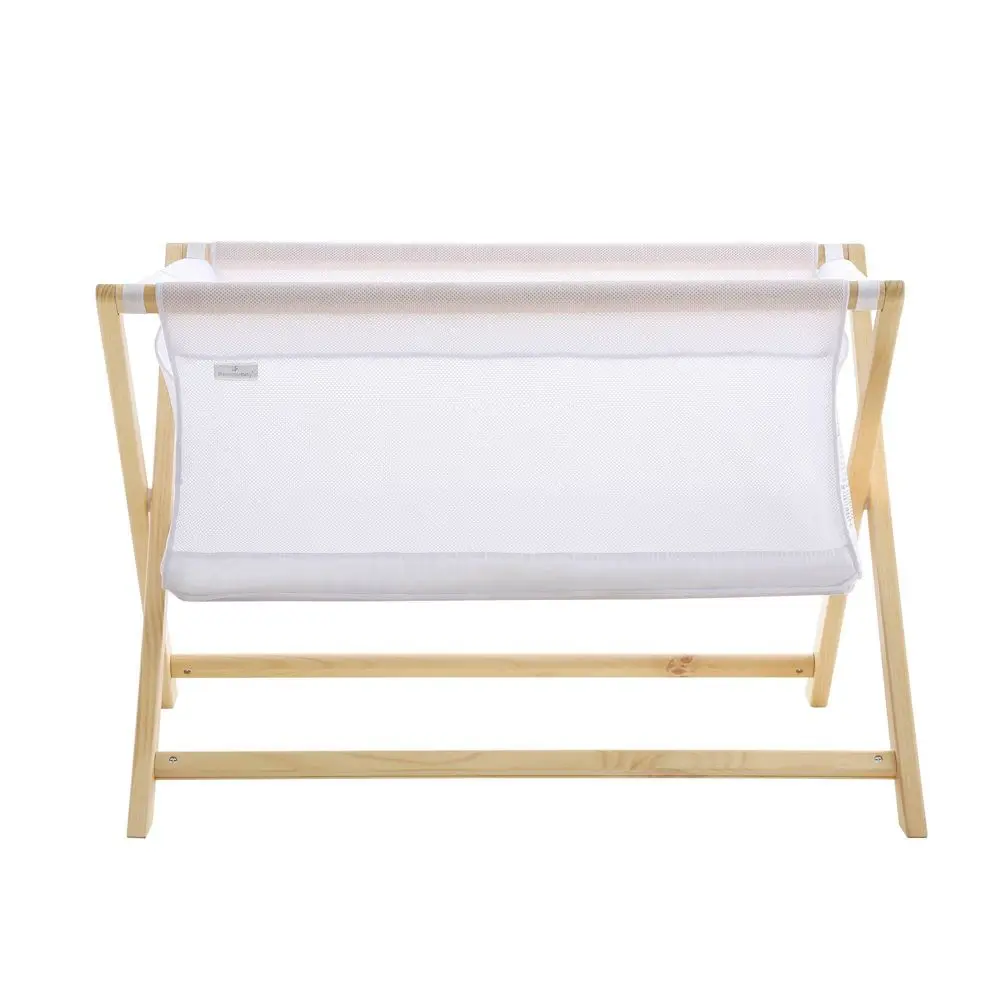BreathableBaby Breathable Mesh Portable Sleeper - Beech & White - Bassinet & Travel Crib