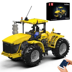 Mould King 17081 Remote Controll Tractor Yellow Truck Building Block Adult Kid Toy Gift 1300 Pieces