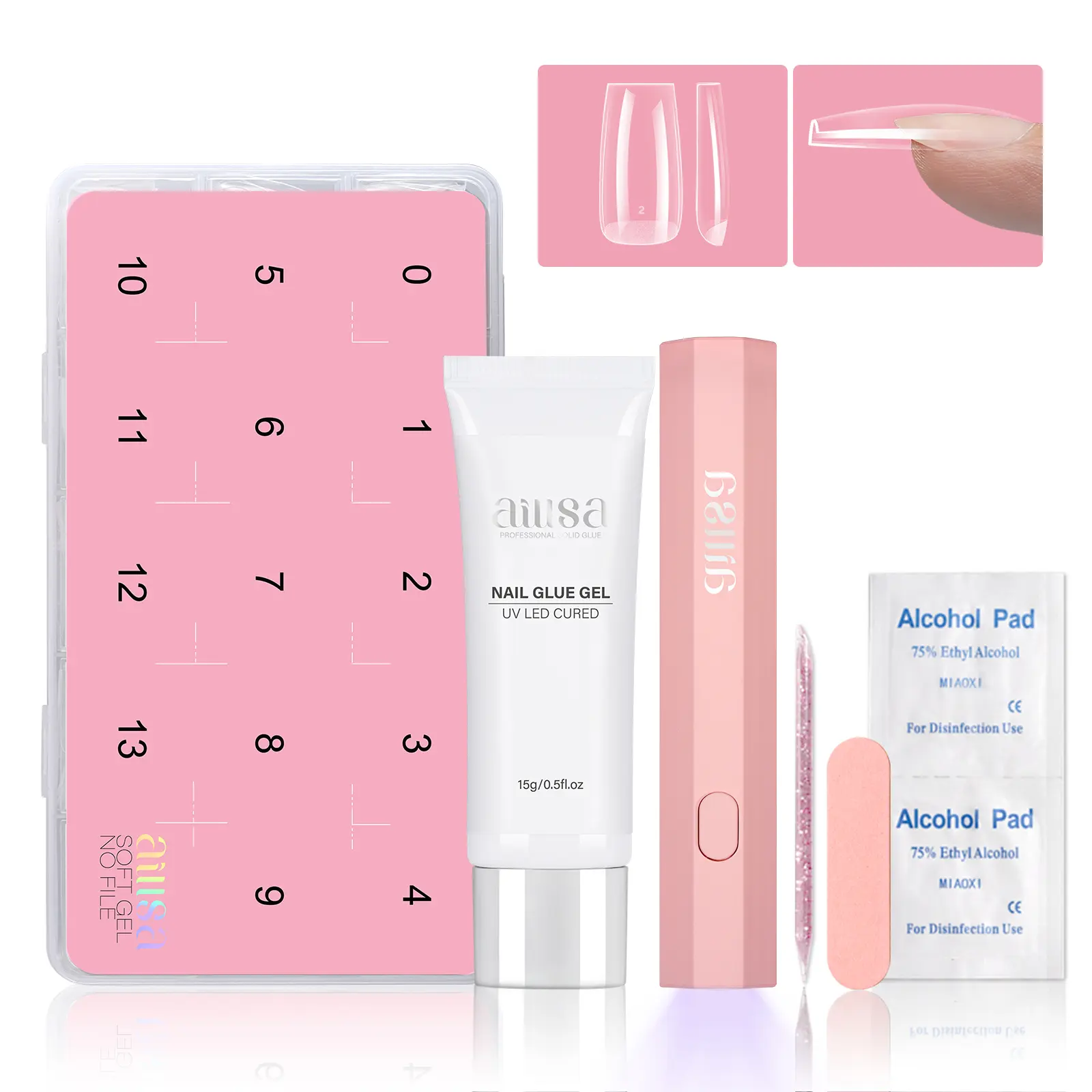 Sculpted Fit- M Square-140pcs (Pink UV Light)