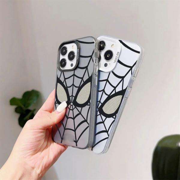 Black Spider Web Aesthetic Phone Case for iPhone 17 16 15 14 13 12 11 Pro Max & Samsung Galaxy S25 S24 S23 – Cool Street Graphic Protective Cover