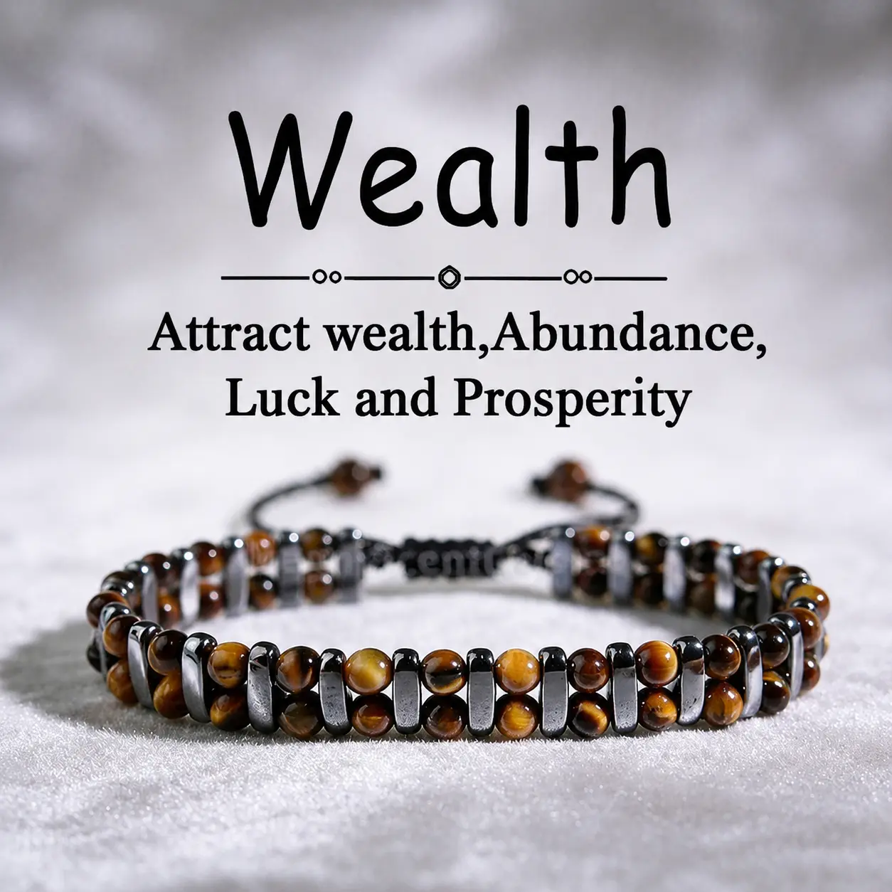 Draw in Prosperity with This Artisan-Crafted Double-Layer Bracelet Made of Tiger Eye Beads, Showcasing a Punk-Inspired Braided Design That Is Gentle on The Skin, Ideal for Daily Use And As a Gift
