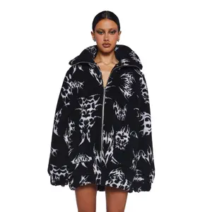 Ciphered Up Sherpa Jacket - Black