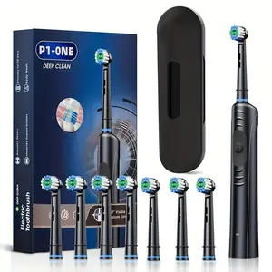 Electric Toothbrush Set, Portable Toothbrush with 8 Brush Heads, Replaceable Brush Heads, Rechargeable Rotating Oral Care, Adult Dental Cleaning Tool