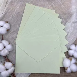 Pistachio Light Green Handmade Cotton Envelopes (Set of 10)