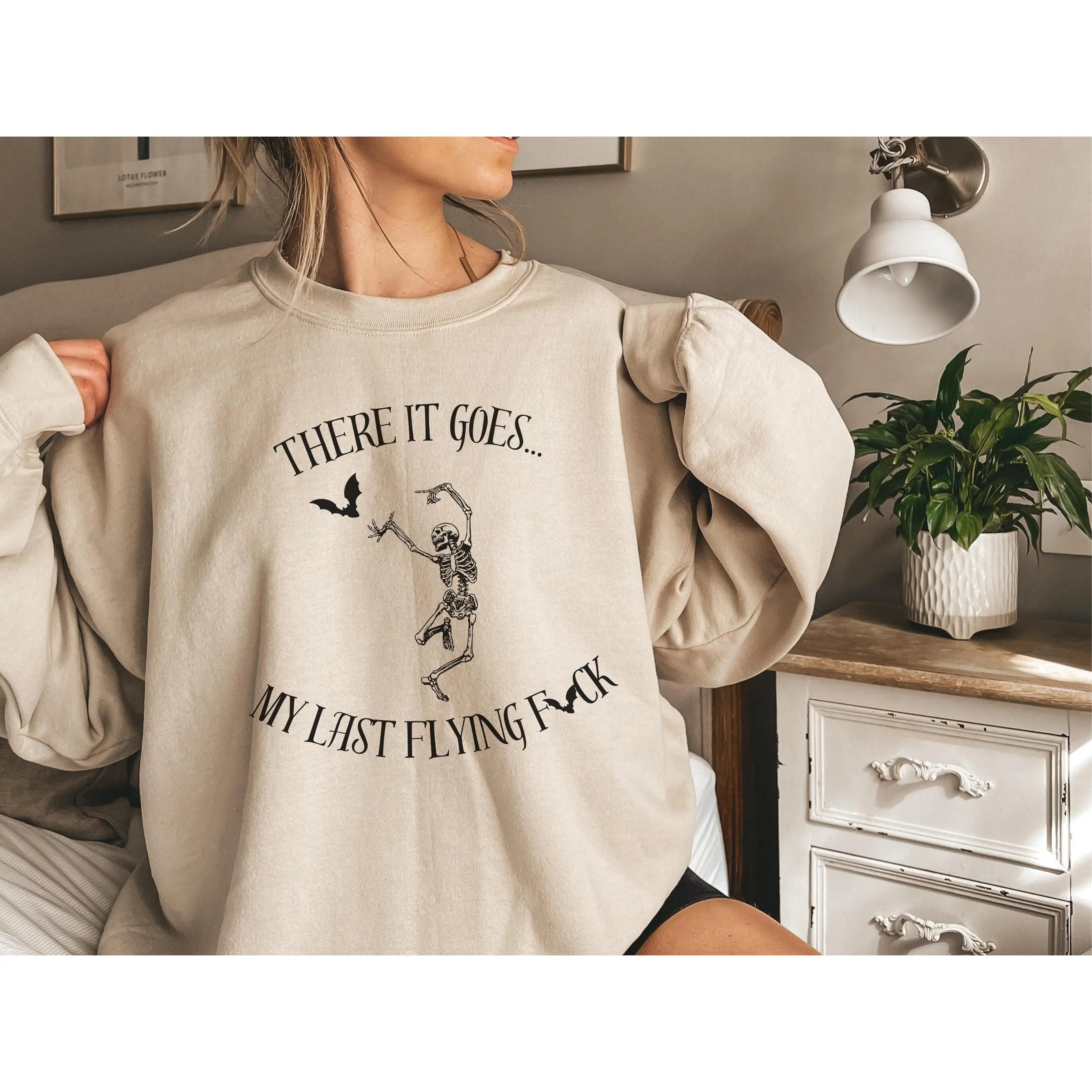 Last Flying Fck Halloween Skeleton Bat Sweatshirt Funny Oversized Pullover Sweater Hilarious Spooky Season There It Goes Humor Sarcasm  T-shirt, sweater and Hoodie
