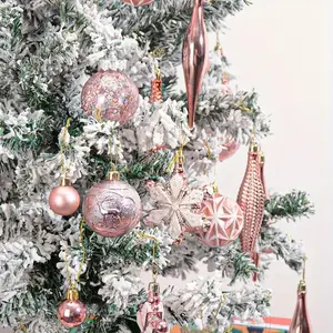 40pcs Shatterproof Christmas Ornaments, Glittery Snowflake Design, Festive Home Decor, Holiday Ball Decorations