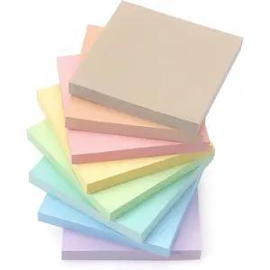 Sticky Notes 3x3inch, 8 Pads Self-Stick Notes, 8 Pastel Multi Colors with Gray Note Pads, Suitable for School, , Office, 80 Sheets/Pad