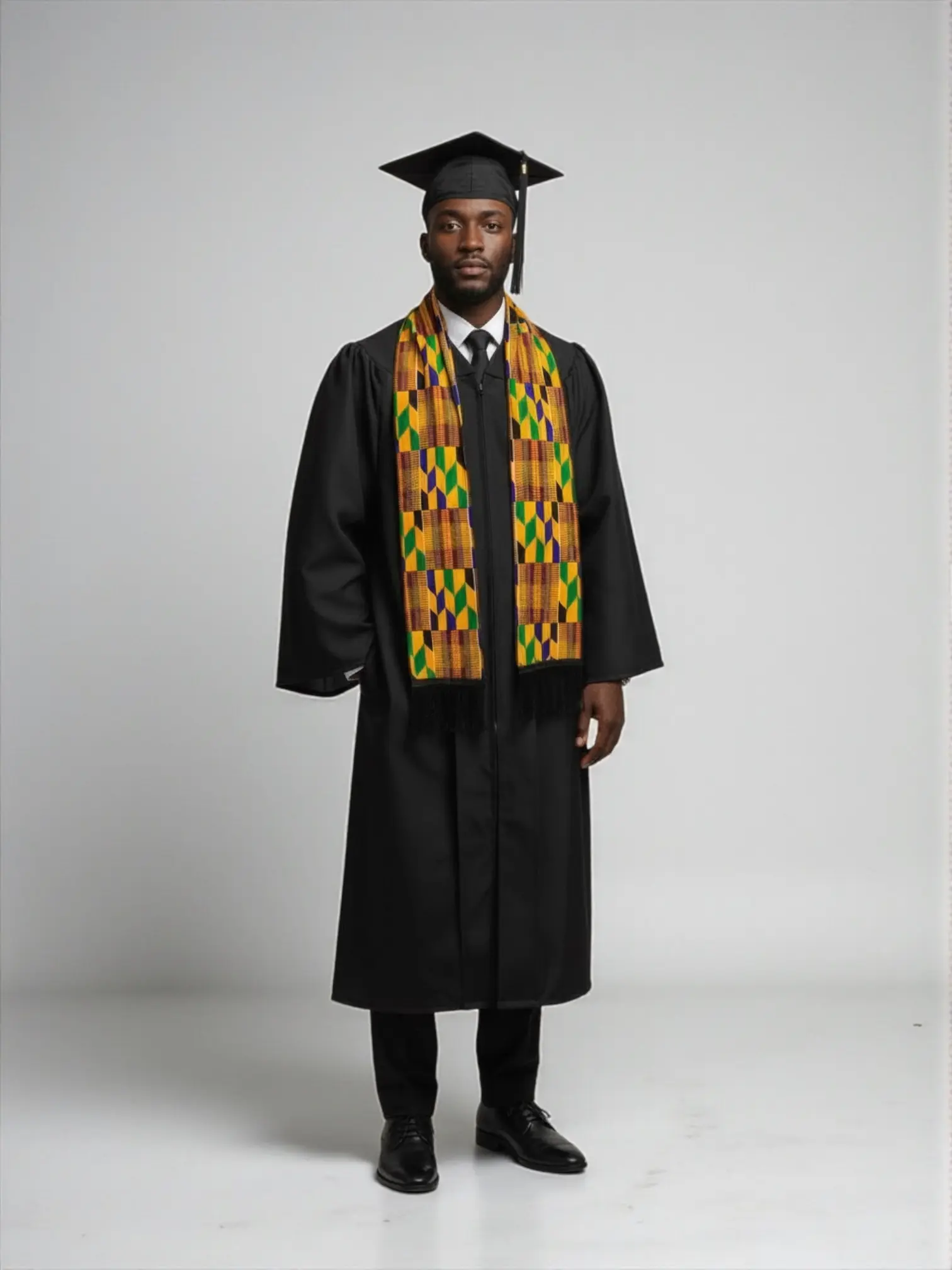African Print Stole for Men & Women Authentic Kente Style Fashion Scarf Stylish Versatile Cultural Elegance