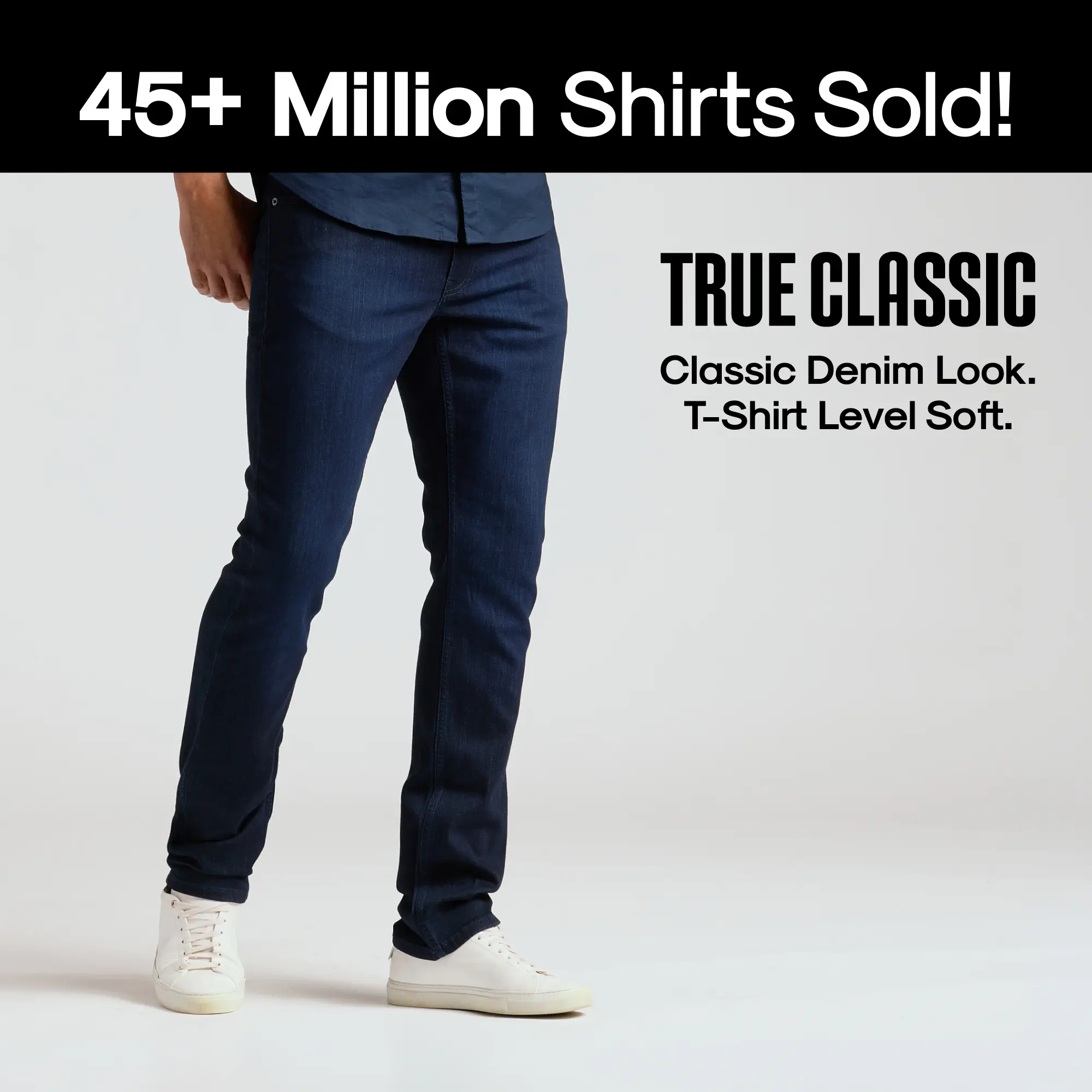 Indigo Wash Straight Comfort Stretch Jeans