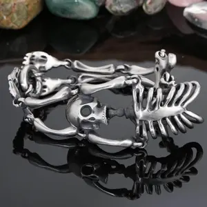 Gthic Gothic Body Skull Stainless Steel Bracelet for Men Women Daily Wear Fashion Accessory