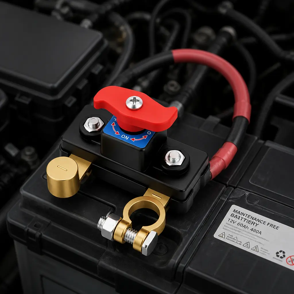 Pure Copper Car Smart Battery Disconnect Switch Breaker, Heavy-Duty Automotive Hardware Accessory for Cars, Boats, Fishing Boats, Semi Trucks, High Conductivity, Stable Current Transmission, Anti-Leakage Power Isolation, Practical Father's Day Gift