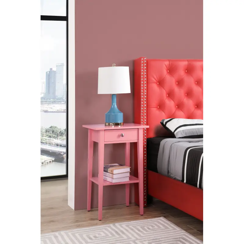Charming Pink Contemporary Nightstand