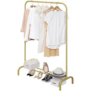 Metal Clothes Rack Clothing Rack Drying Hanging Garment Rack Suitable for Living Room, Bedroom, Balcony, Home Office Shoe Laundry Shoe Rack Organizer Deals For You Days