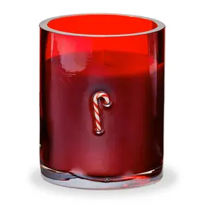 Candy Cane Scented Jar Candle - Red Flame Candle, 32 Hour Burn Time, 3.25" x 3.25" x 4" - Perfect for Everyday Use