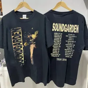 Soundgarden 2014 Tour Band 2 Side Cotton Unisex T-shirt Reprint
