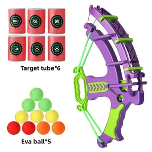 Shooting Sticky Ball Archery Set with Random Colors, Indoor Interactive Dart Board Toy, Eva Ball for Parent-Child Fun, Elastic Cotton Target Ball