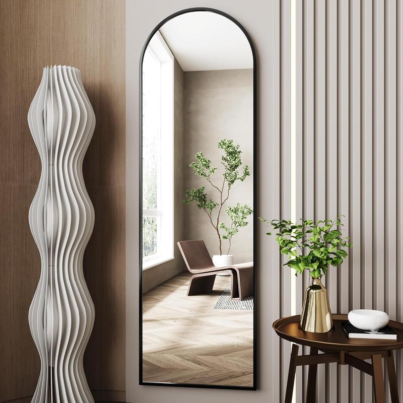 34"x76" Large Mirror Full Length,Nano Glass  Floor Mirror, Arched Full Length Mirrors,Large Standing Mirror,Black Arched Mirrors