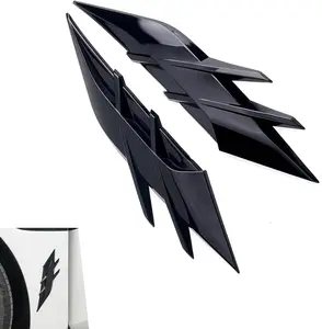 PCS Car Side Vent Hood Trims, Sporty Shark Fin Intake Spoiler, TPU AntiScratch Rear Bumper Diffuser Decoration, SelfAdhesive DIY Exterior Conversion Accessory (Glossy Black)